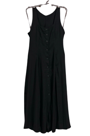 Vestido Longo Regata com botões – Preto – G
